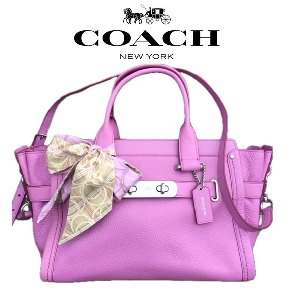 Coach Puce Purple Swagger 37 Bag - Picture 1 of 7